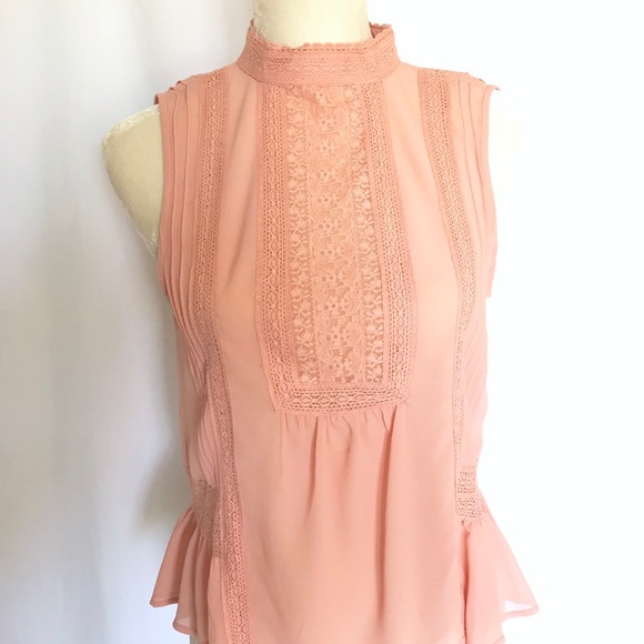 (A) Blush Chiffon Blouse  NWT - Picture 2 of 7